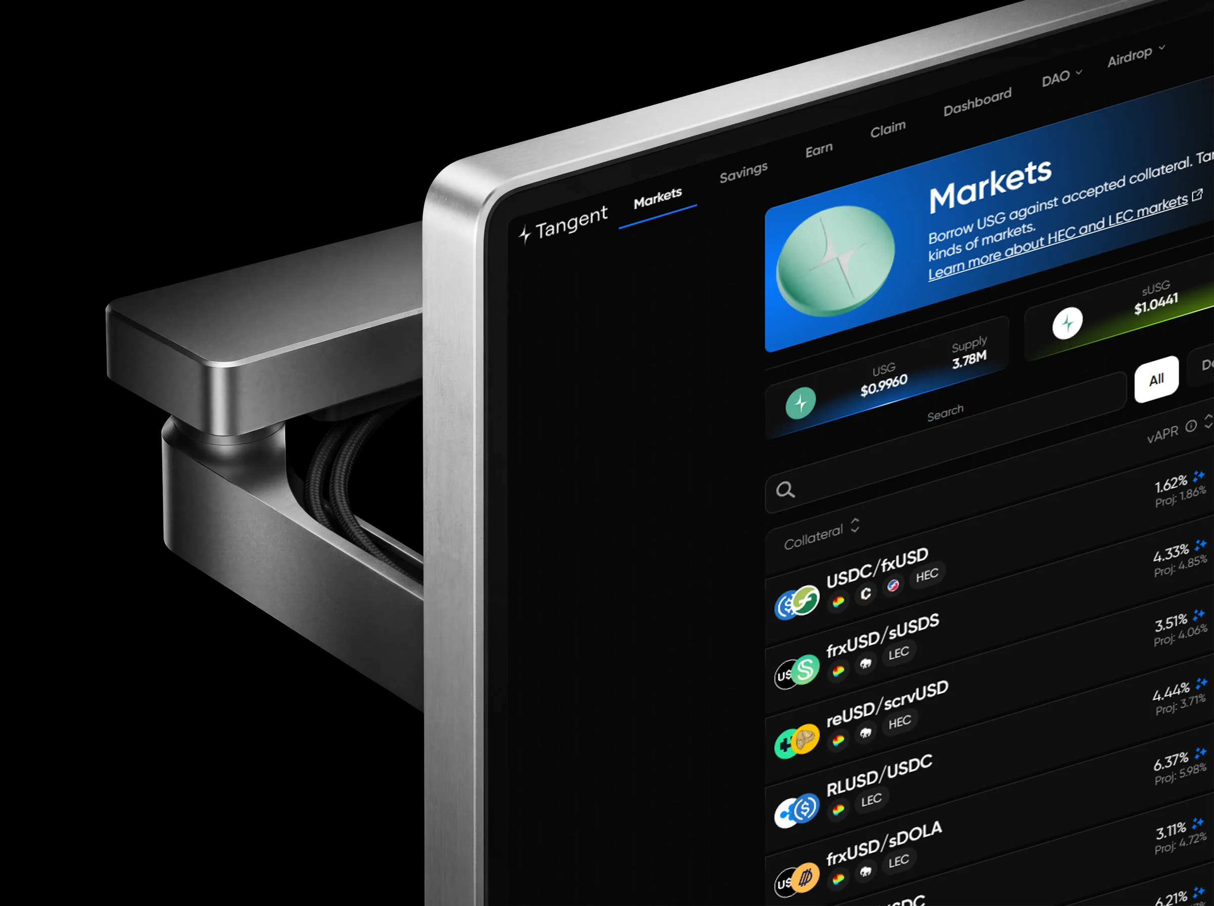 Tangent, dApp interface, 4