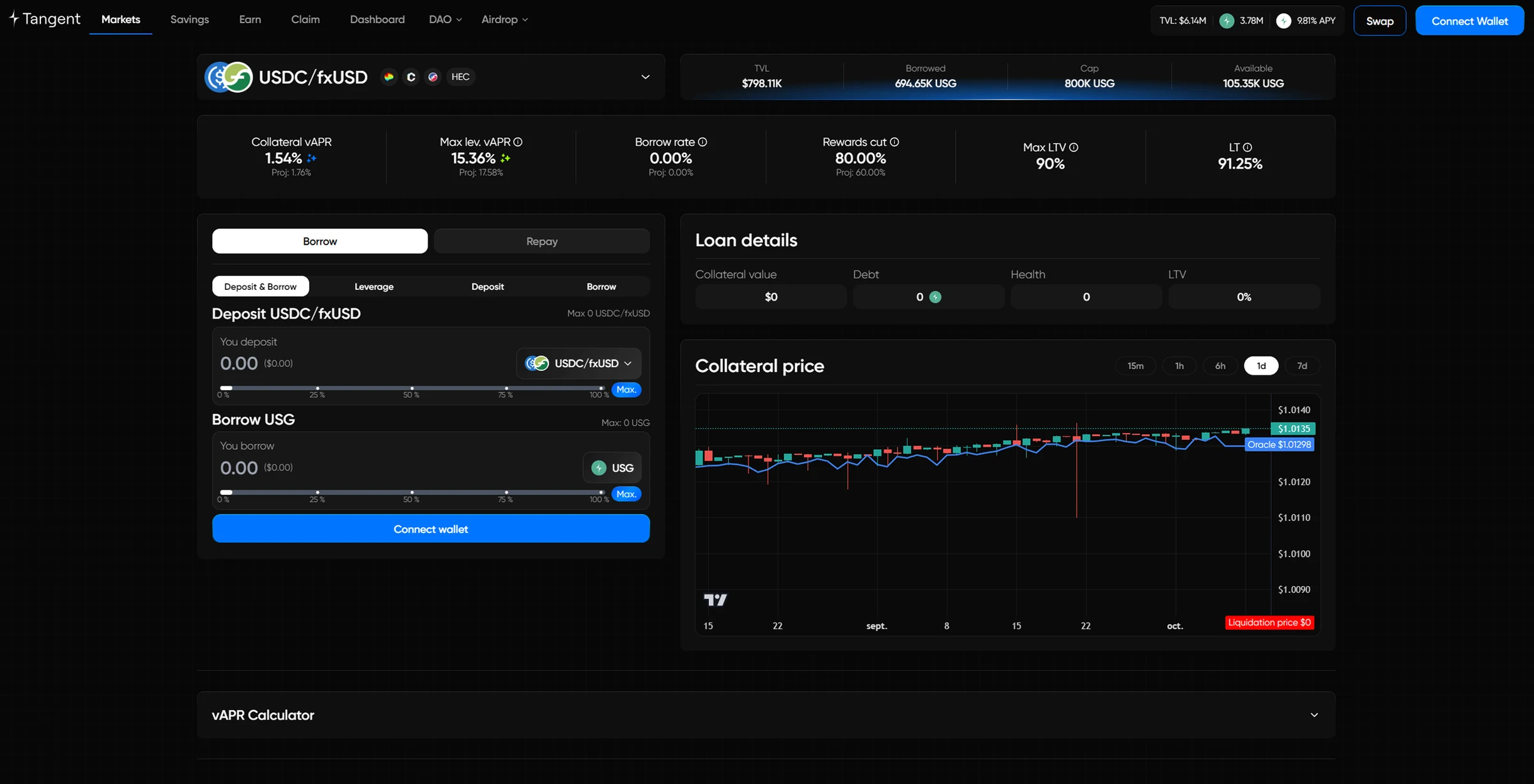 Tangent, dApp interface, 1