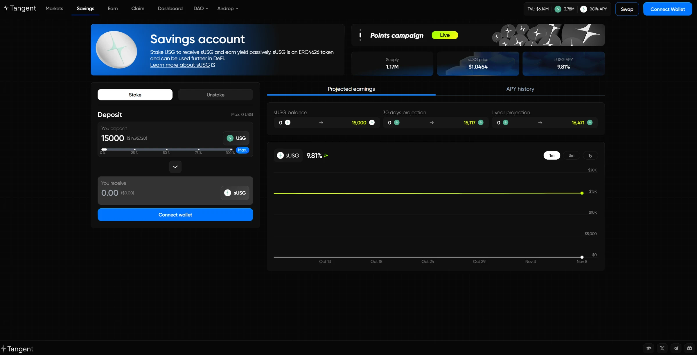 Tangent, dApp interface, 4